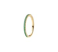 PANDORA Timeless Funkelnder Grüner Halb-Ewigkeits-Ring mit 14K vergoldeter Metalllegierung und künstlichem Kristall, Größe: 48, 162999C03-48