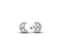 Pandora Ohrstecker 294257C01 – Funkelnder Mond – Sterling Silber mit Zirkonia