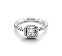 Pandora Damenring Timeless Sterling Silber Zirkonia quadratischer Strahlenkranz Größe 54