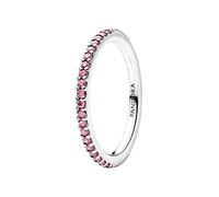 PANDORA Timeless Funkelnder Rosafarbener Pavé-Band Ring aus Sterling Silber mit Zirkonia, Größe: 48, 192999C02-48