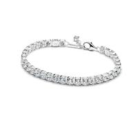 PANDORA Timeless Funkelndes aussdrucksstarkes Tennisarmband aus Sterling Silber mit künstlichen Kristallen, Größe: 20 cm, 593539C01-20