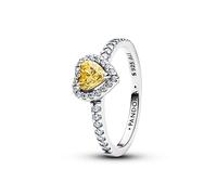 PANDORA Timeless Funkelndes Erhabenes Herz Ring aus Sterling Silber mit Zirkonia und künstlichem Kristall, Größe: 52, 198421C06-52