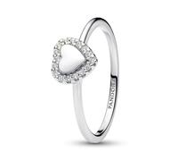 PANDORA Timeless Gravierbarer Herz Strahlenkranz Ring aus Sterling Silber mit Zirkonia, Größe: 58, 193801C01-58