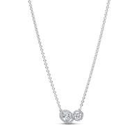 Pandora Halskette Timeless 393776C01-45 – Umarmende Halo – Sterling Silber, Zirkonia, 45 cm