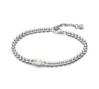 Pandora Timeless Perlen-Armband, Sterlingsilber, mit weißer, behandelter Süßwasserzuchtperle und klarem Cubic Zirkonia