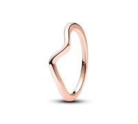 PANDORA Timeless Polierte Welle Ring aus Sterling Silber mit rosévergoldet Metalllegierung, Größe 58, 183095C00-58