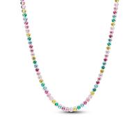 PANDORA Timeless Regenbogenfarbene Tennishalskette aus Sterling Silber mit Zirkonia und künstlichem Kristall, Größe: 40cm, 394648C01-40