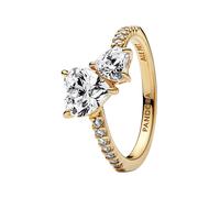 Pandora Schmuck 161198C01 Damenring Doppeltes Funkelndes Herz Goldfarben 54/17.2