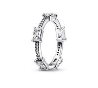 PANDORA Timeless Ring, rechteckige Stäbe, funkelnder Pavé, Sterlingsilber, mit klarem Cubic Zirkonia