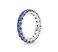 PANDORA Timeless Ring, Sterlingsilber, mit prinzessblauem Kristall
