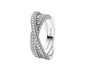 PANDORA Timeless Ring, überkreuzt, Sterlingsilber, mit klarem Cubic Zirkonia