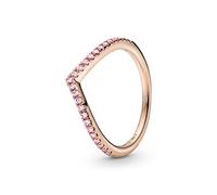 Pandora Timeless Ring Wunsch, glitzerndes Rosa, 14-karätig Roségold-vergoldet, mit elegant märchenrosa Cubic Zirkonia