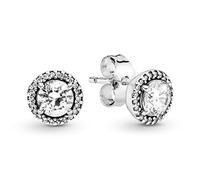 Pandora Ohrringe Timeless Round Sparkle – Sterling Silber mit Zirkonia, Ø ca. 8 mm