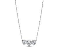 Pandora Halskette Timeless Strahlenkranz Herz Trilogie Sterling Silber Zirkonia 45cm 394412C01-45