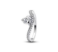 PANDORA Damen-Ring Welliges Pavé Herz Silber 193661C01-60 Ringgröße 60/19,1