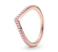 PANDORA Timeless Wishbone Funkelnder Rosafarbener Ring 186316C02-60