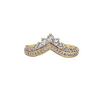 Pandora Timeless Wishbone-Ring Tiara, 14-karätig vergoldet, mit klarem Cubic Zirkonia