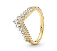 Pandora Timeless Wishbone-Ring Tiara, 14-karätig vergoldet, mit klarem Cubic Zirkonia