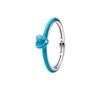 PANDORA Türkisfarbener Herz-Stein Ring aus Sterling-Silber, aus der ME Kollektion, Gr. 64, 193828C01-64