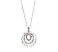 Pandora Schmuck 389483C01 Damen-Collier Silber Kette Zweifarbige Kreise