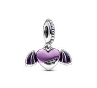 PANDORA Vampirflügel Herz Charm-Anhänger aus Sterling Silber, Kompatibel Moments, Moments Kollektion, 792290C01