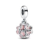 Pandora - Vierblättriges Kleeblatt Freundschaft Doppelter Charm-Anhänger - 792245C01 - Sterling Silber