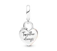 Pandora 'Vorhängeschloss' Damen Charm aus 925 Sterling Silber - Silber/Roségold 780087C01 Einheitsgröße