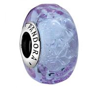 PANDORA Wellenförmiges Lavendelblaues Murano-Glas Charm, 798875C00, Lila, 1,3cm