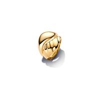 Pandora Damen Ring-Set Essence 163832C00 – wellige kombinierbare Ringe 14 Karat Vergoldung Gr. 54