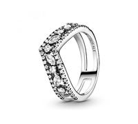 Pandora Wish Marquise-Schliff funkelnder doppelter Wishbone-Ring aus Sterling Silber/Ringgröße: 54