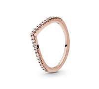 Pandora Wishbone-Ring, funkelnd, 14-karätig Roségold-vergoldet, mit klarem Cubic Zirkonia