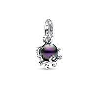 PANDORA x Disney Arielle die Meerjungfrau Ursula Charm-Anhänger aus Sterling Silber mit Kunstperle und Cubic Zirkonia Kompatibel Moments Armbändern, 792684C01