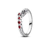 PANDORA X Game of Thrones Drache Funkelnder Ring aus Sterling Silber mit roten künstlichen Kristallen verziert, Größe: 56, 192968C01-56
