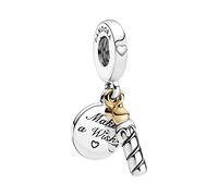 PANDORA Zweifarbige Geburtstagskerze Charm-Anhänger in Sterling-Silber und 14 Karat Gold Moments Collection