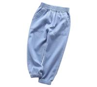 Panegy Jungen Jeans Hosen Straight Fit Denim Baggy Cargo Hosen Elastische hohe Taille Stretch Joggers Baumwolle Casual Tapered Leg Hosen Hellblau 12-13 Jahre