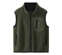 Panegy Kinder Jungen Mädchen Fleece Weste Reißverschluss Leichtgewicht Mantel Kinder ärmellose Jacke mit Taschen Winter Outwear Grün 5-6 Jahre