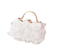 PANFHGFG Modische 3D Rosen Handtasche für Braut und Abendpartys, Kettenriemen, Abschlussballtasche, Clutches, Handtasche, Blumentasche