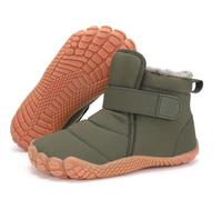 Pangolin Kinder Winterstiefel für Jungen & Mädchen, Warm Schneestiefel mit Weichem, Klettverschluss, leichte Winter-Boots, Rutschfeste Gummisohle, Outdoor Stiefeletten für kaltes Wetter Grün 30 EU