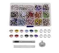 pangutheos 360 Stück Ösen Set 12 Farben, 6mm Metallösen mit 3-tlg Installation Werkzeuge, Grommet Ösen mit für Kleidung, Tasche, Planen, Leder, Segeltuch, Schuhe, DIY Handwerk Stoff