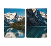 Panorama of The Lake Louise Mountains Reisepasshülle mit Kreditkartenfächern und Bordkarten-Schlitz, Reisepasshülle für Reisepässe, Kreditkarten, Bordkarten
