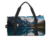 Panorama of The Lake Louise Mountains Turnbeutel für Herren und Damen, wasserabweisend, Reisetasche, leichte Tasche für Reisen, Sport, weiß, Einheitsgröße, weiß, Einheitsgröße