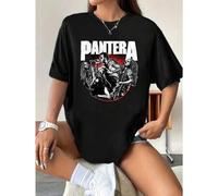 Pantera-Band-T-Shirt, Heavy-Metal-Stil, hochwertige Baumwolle, lockere Passform, bequem, lässig, Kunstdruck
