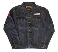 PANTERA Denim Jacke Vulgar Display of Power Band Logo Nue offiziell Unisex Blau