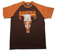 Pantera Unisex T Shirt Skull Band Logo Official Unisex Raglan Brown T-Shirt, Brown,