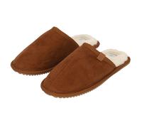 Pantoffel APOLLO, Damen, Gr. 39/40, braun (cognac), Obermaterial: 100% Polyester. Futter: 100% Polyester. Laufsohle: 100% Gummi, Schuhe, aus Wildlederimitat mit Gummisohle (15628917-39) cognac