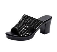 Pantoffel Cord-Slipper Arbeits-Pantoffeln Badelatschen Sommerschuhe Flipflop Flip Flop Badeschlappen Pool Schuhe Slipper Römersandalen Sandalette (40,Schwarz)
