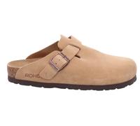 Pantoffel ROHDE "ALBA", Damen, Gr. 39, beige, Veloursleder, used, Schuhe, Schlappen, Hausschuh mit leichter Laufsohle in Weite G (52135039-39) beige