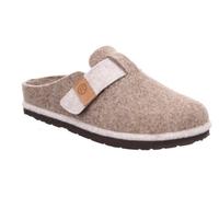 Rohde Damen Pantoffel D.Meran 6812 – Filz, Klettverschluss, Wechselfußbett – Beige Gr. 37