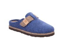 Pantoffel ROHDE "D.Meran", Damen, Gr. 39, blau, Filz, Schuhe, Hausschuh, Filz Clog, Schlappen mit Klettriemchen (82815011-39) blau