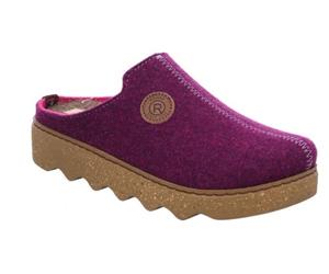 Pantoffel ROHDE "Foggia-D", Damen, Gr. 38, lila (brombeere, meliert), Filz, Schuhe, Hausschuh, Clog, zweifarbiger Homeslipper mit Profilsohle (32777559-38) brombeere, meliert